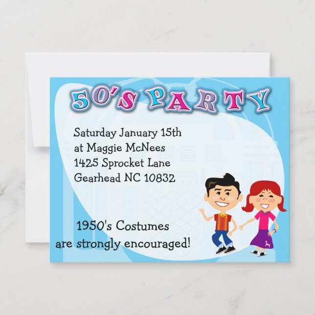 Convite Festa de Anos 50 Divertida Festa de Saltos de Choq (Frente)