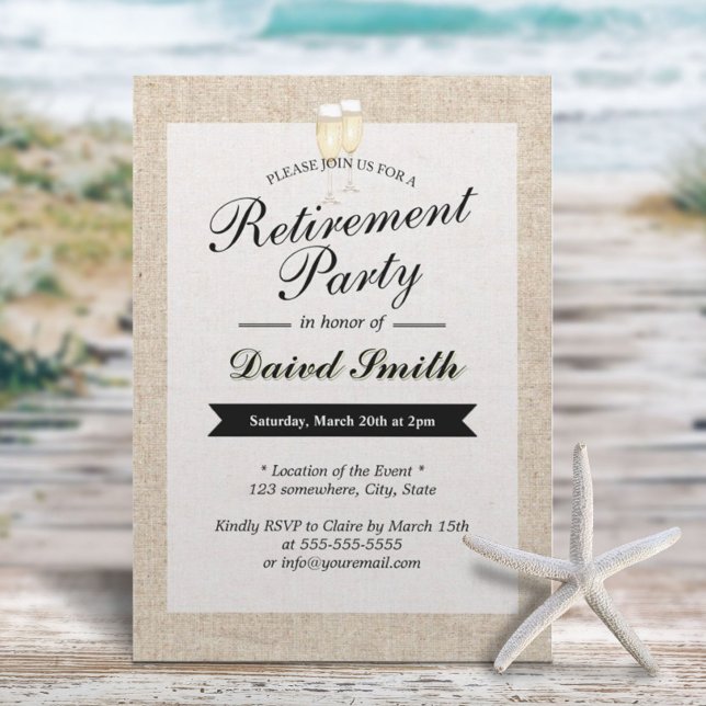 Convite Festa de aposentadoria apóia burcolo russo (Criador carregado)