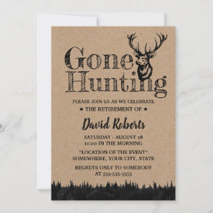 Convite Festa de Aposentadoria Caça Rústica Kraft