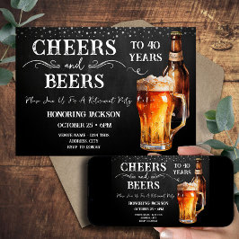 Convite Festa de Aposentadoria Cheer e Cervejas Rústica