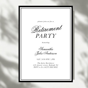 Convite Festa de Aposentadoria com Elegância Moderna em Le