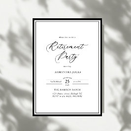 Convite Festa de Aposentadoria com Elegância Moderna em Le