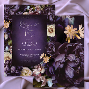 Convite Festa de Aposentadoria com Elegante Moldura Floral