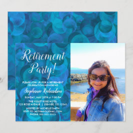 Convite Festa de Aposentadoria com Foto do Oceano Azul Ele