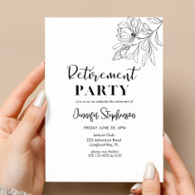 Festa de Aposentadoria com Tipografia Floral Elega