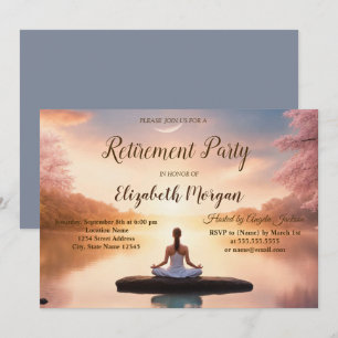 Convite Festa de Aposentadoria da Garota de Meditação com