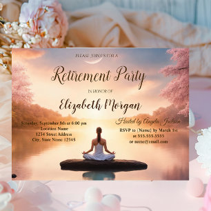Convite Festa de Aposentadoria da Garota de Meditação com