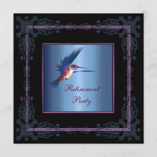 Convite Festa de Aposentadoria da Mulher Beija-Flor Roxo