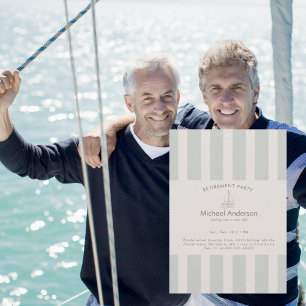 Convite Festa de Aposentadoria de Barco à Vela Neutro