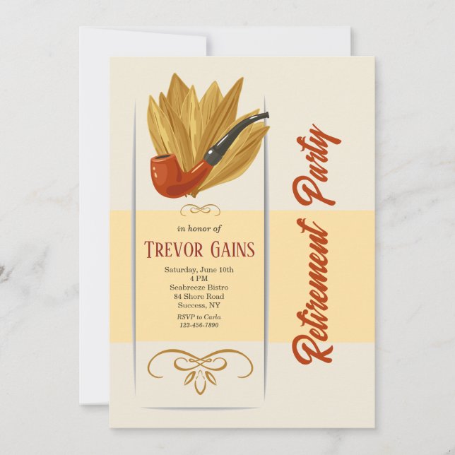 Convite Festa de Aposentadoria de Fumante de Cachimbo (Frente)