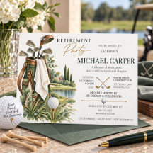 Festa de Aposentadoria de Golfe com Aquarela Elega