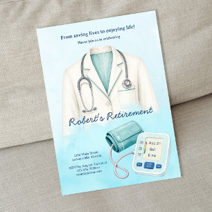 Convite Festa de Aposentadoria de Médico Enfermeira em Aqu