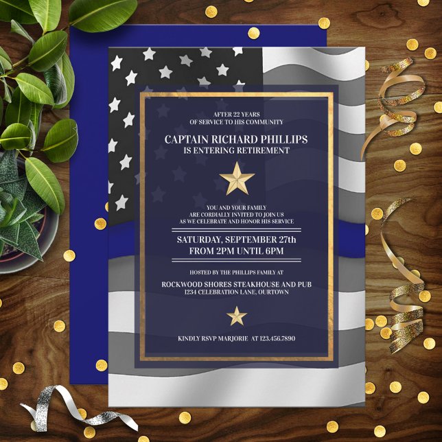 Convite Festa de Aposentadoria de Oficial de Polícia (Criador carregado)