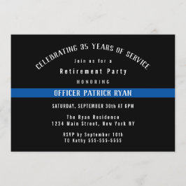 Convite Festa de aposentadoria de sinalizador de polícia d