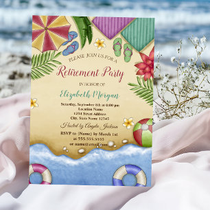 Convite Festa de Aposentadoria de Verão Relaxamento na Pra