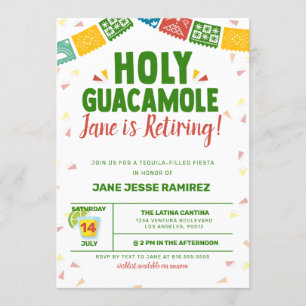 Convite Festa de Aposentadoria Holy Guacamole