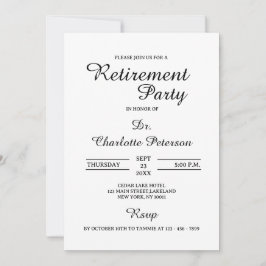 Convite Festa de aposentadoria mínima do médico branco e p