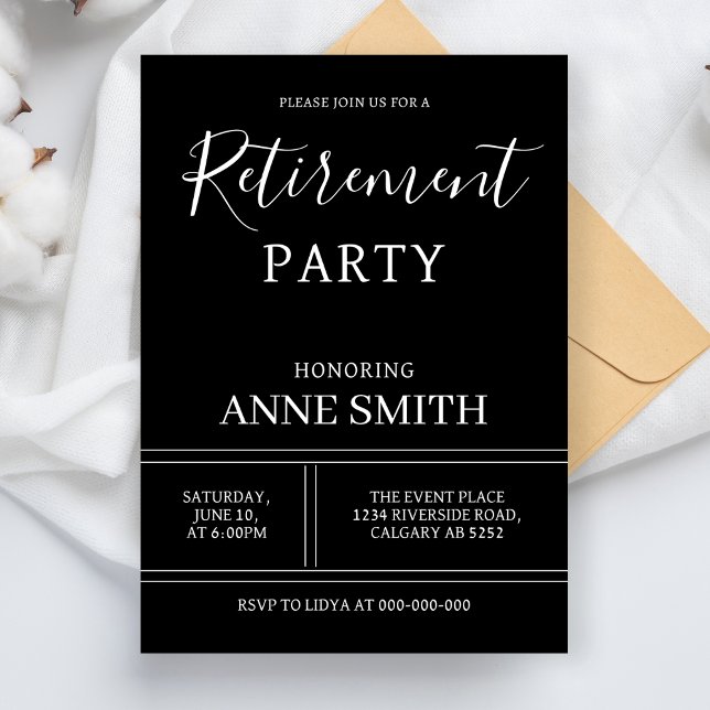 Convite Festa de Aposentadoria Moderna Celebração Simples  (Criador carregado)