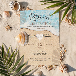 Convite Festa de Aposentadoria Tema Praia Imprimível Onlin