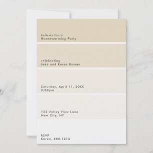 Convite Festa de Aquecimento Beige Paint Chip