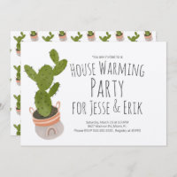 Festa de Aquecimento da Casa Cactus Pote Mão Desen