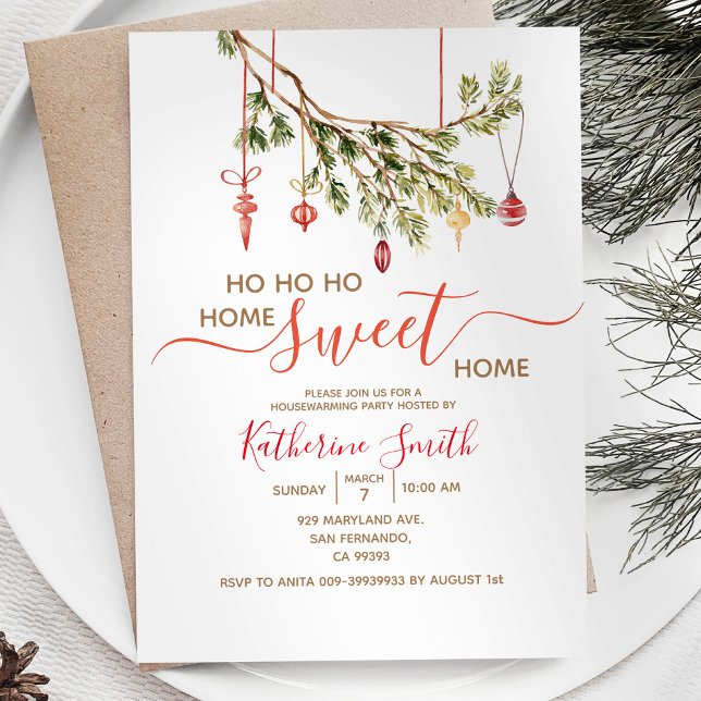 Convite Festa de Aquecimento de Casa Enfeite de Natal (Criador carregado)