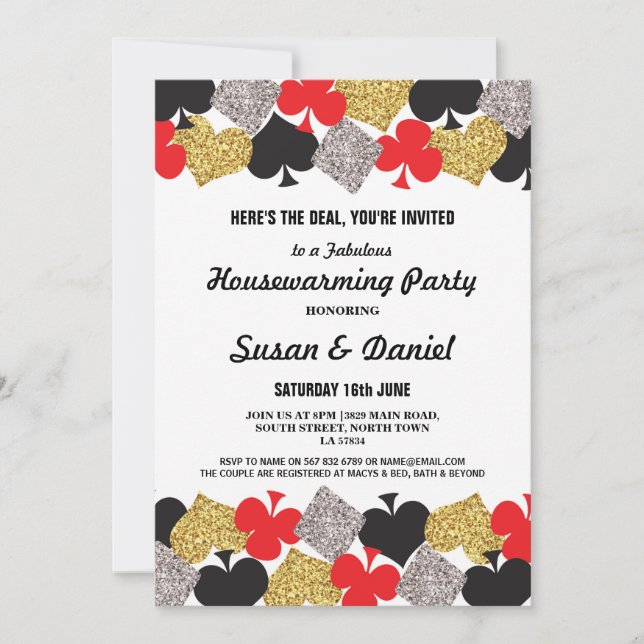 Convite Festa de Aquecimento Doméstico Las Vegas Casino Ro (Frente)