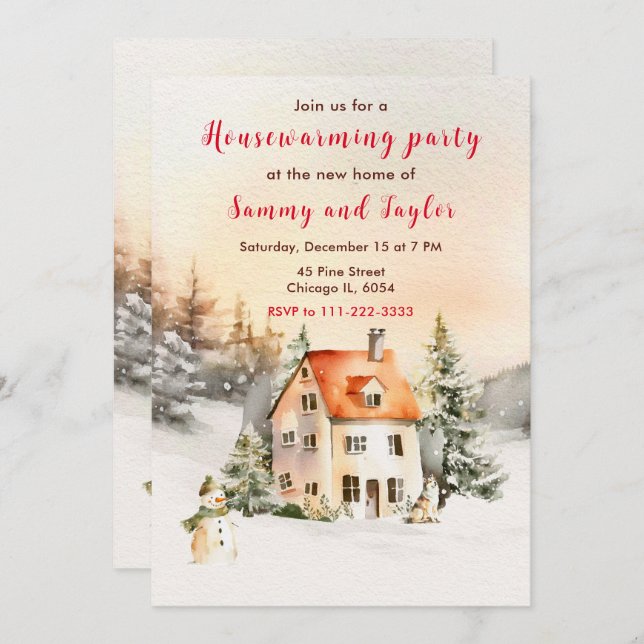 Convite Festa de Aquecimento Familiar de Férias de inverno (Frente/Verso)