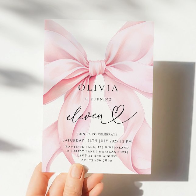 Convite Festa de Arco Rosa de Aniversário 11 (Criador carregado)