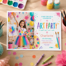 Festa de Arte Colorida para Crianças de 6 anos de