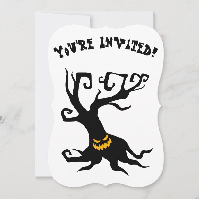 Convite Festa de Árvore de Grinning assustadora (Frente)