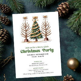 Convite Festa de árvore de Natal com leopardo em aquarela