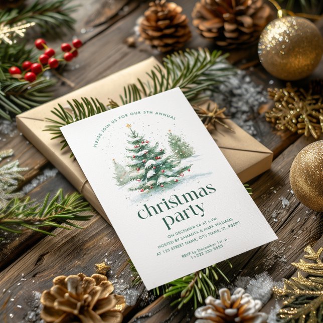 Convite Festa de Árvore de Natal do Tema de Natal (Criador carregado)
