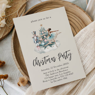 Convite Festa de Árvore de Natal Elegante Nutcracker