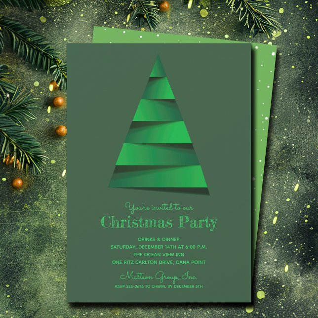 Convite Festa de Árvore de Natal Moderna (Modern Christmas Tree Party Invitations - PRINTED and/or INSTANT DOWNLOAD)