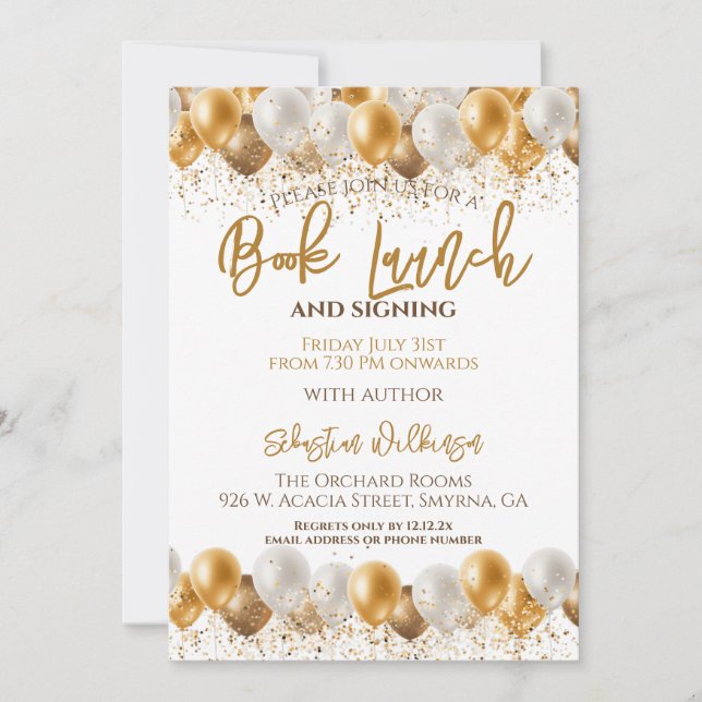 Convite Festa de Assinatura de Lançamento de Livro (Frente)