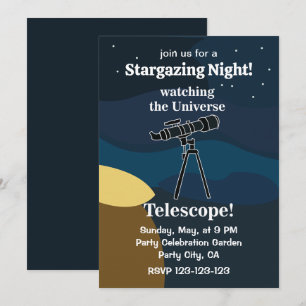 Convite Festa de Astronomia no Céu Noturno com Telescópio
