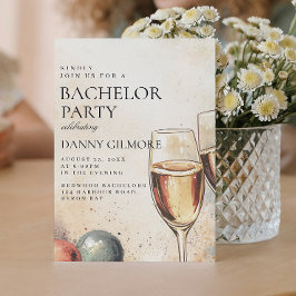 Convite Festa de Bachelor Simples e Elegante