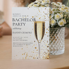 Convite Festa de Bachelor Simples e Elegante