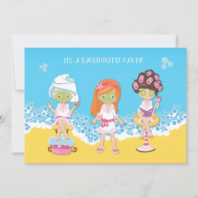 Convite Festa de Bachelorette Spa (Frente)