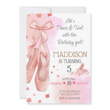 Festa de balé de aniversário de menina rosa-branca