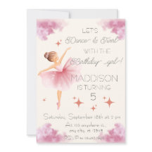 Festa de balé de aniversário de menina rosa-branca
