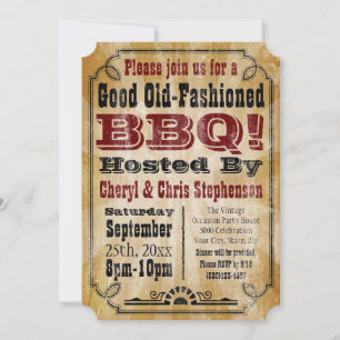 Convite Festa de Barbeque, CHURRASCO Russo, Antiga Moda