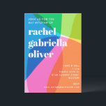 Convite Festa de Bat Mitzvah Colorida Abstrata Arco-íris<br><div class="desc">Este convite moderno de Bat Mitzvah apresenta bloqueio de cores ousadas e tipografia limpa para um estilo de celebração fresco e confiante. A paleta vibrante cria um visual enérgico, mas sofisticado, que parece divertido, contemporâneo e apropriado para a idade. Ideal para famílias que procuram um design moderno de celebração judaica...</div>