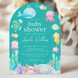 Convite Festa de Bebê Aventura Debaixo do Mar