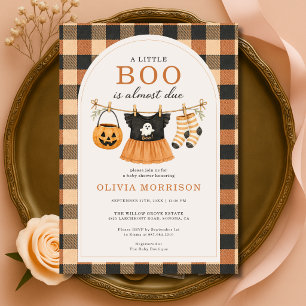 Convite Festa de Bebê da Menina Little Boo no Halloween co