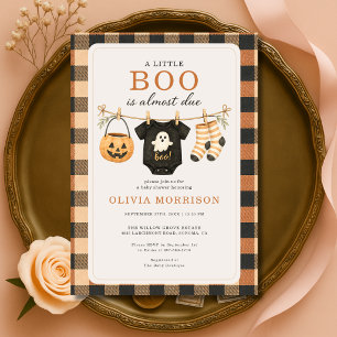 Convite Festa de Bebê Little Boo Clothesline Halloween
