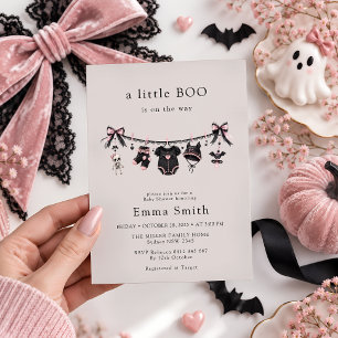 Convite Festa de Bebê Little Boo Halloween Clothesline