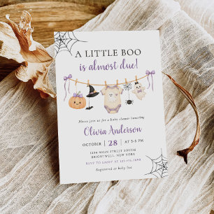 Convite Festa de Bebê Little Boo Halloween Ghost Clothesli
