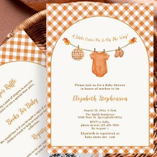 Convite Festa de Bebê Little Cutie Pie Gingham Corda de Ro